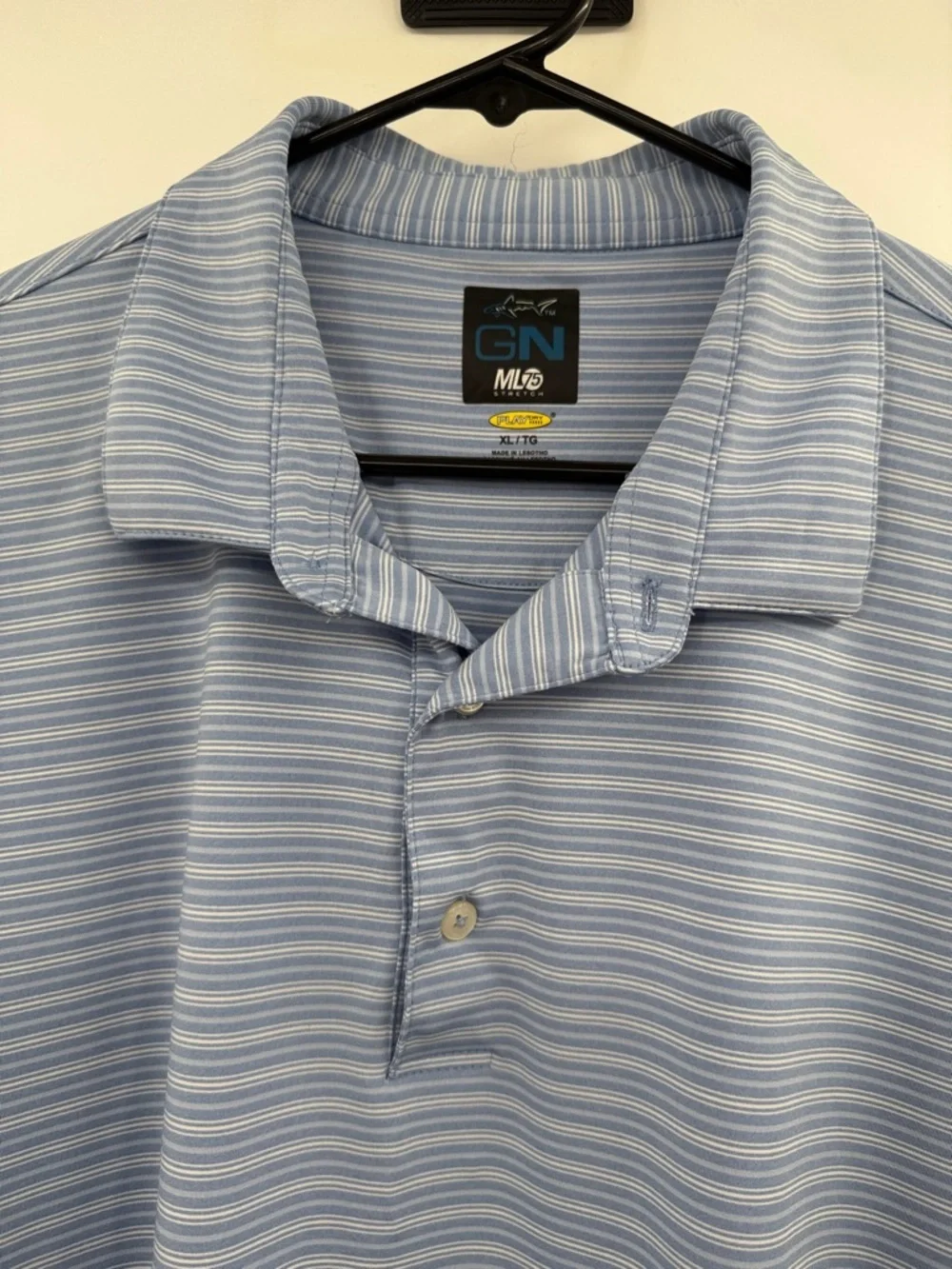 Blue Striped Polo Shirt - Men's Casual Golf Polo